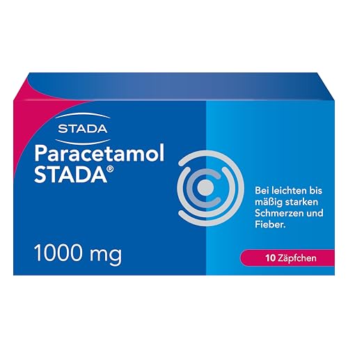 Paracetamol STADA 1000 mg Zäpfchen bei leichten bis mäßig starken Schmerzen (z. B. Kopf- Glieder- Zahn- und Regelschmerzen) und Fieber 10 Stk