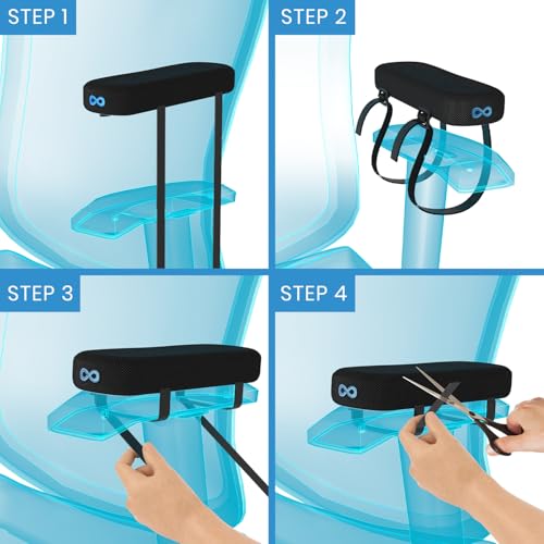 image for Everlasting Comfort Office Chair & Wheelchair Arm Pads - Cooling Memor