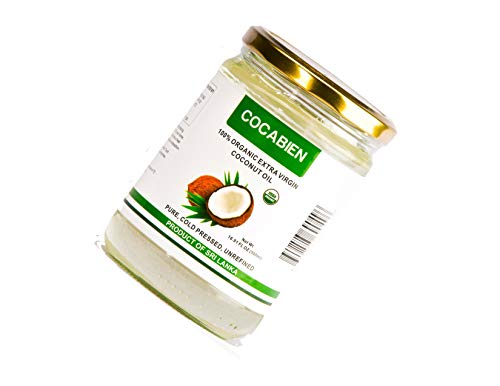 Cocabien Premium 100 Raw Pure Organic Coconut Oil, Extra Virgin, Unrefined, MCT Cold