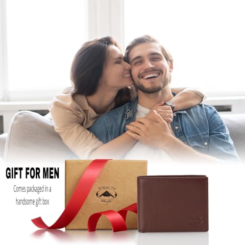 Image of Stealth Mode Leather Bifold Wallet for Men With ID Window and RFID Blocking