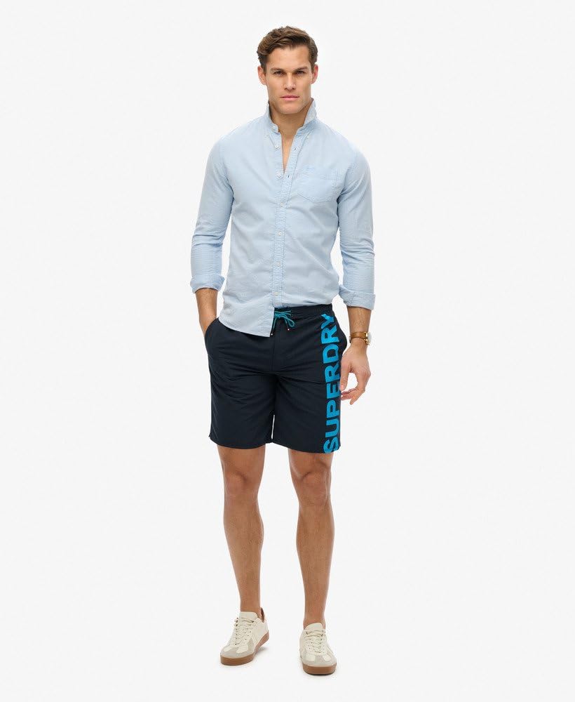 Superdry Herren Klassische 48-cm-Boardshorts mit Logo