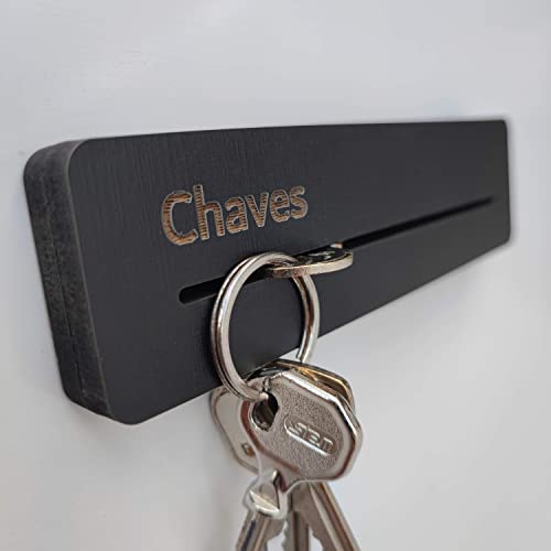 Porta Chaves Clean - Minimalista - Em MDF Gravado a Laser - Preto