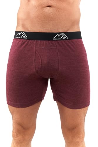 Merino.tech Merino Wool Underwear Mens - 100% Merino Wool Base Layer Boxer Briefs for Men