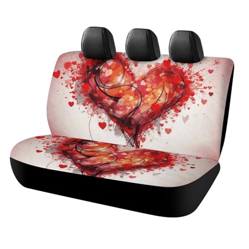 Housse de siège de voiture imperméable motif cœur pour SUV et camion