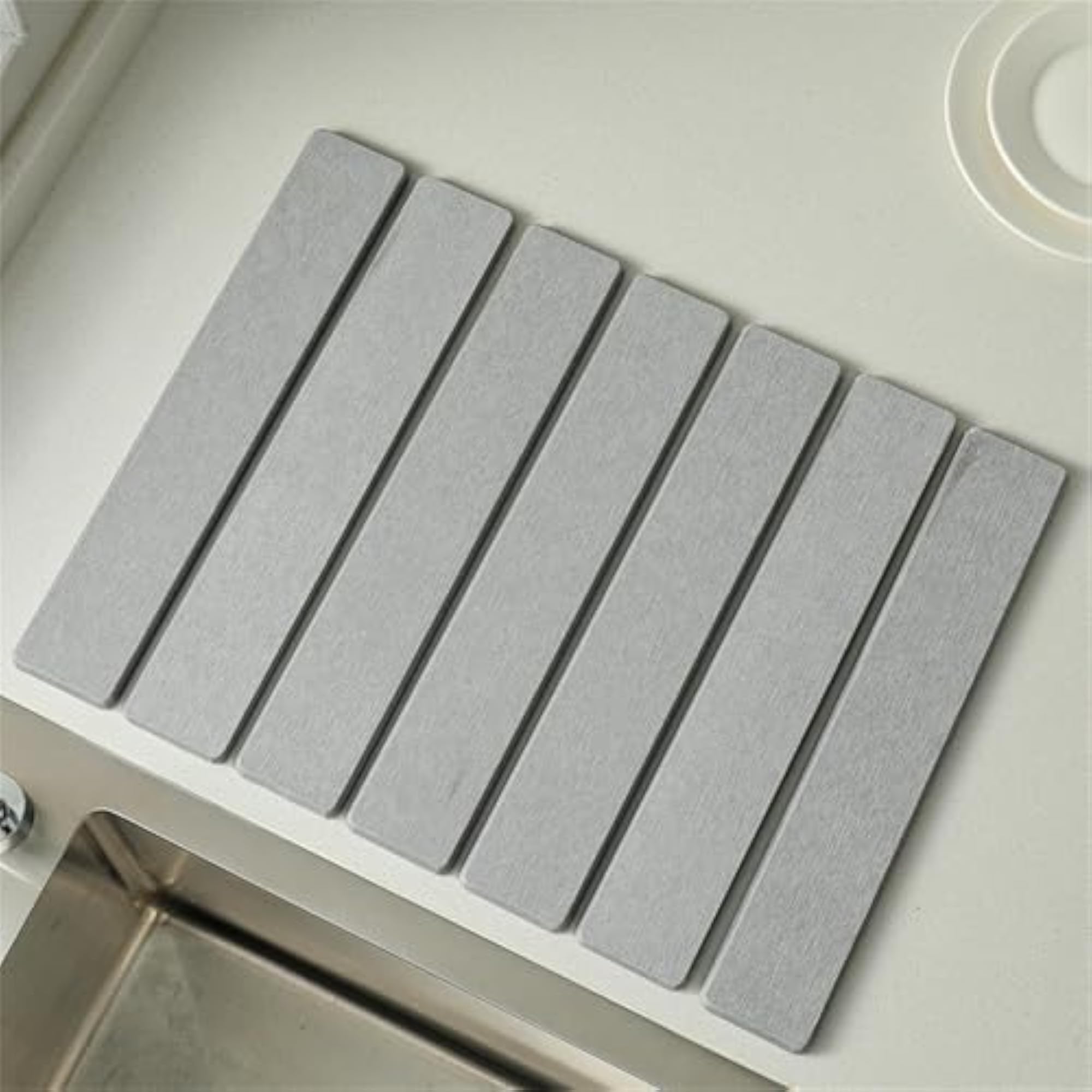 Diatomite Dish Drying Pad Drink Coaster Light Gray
