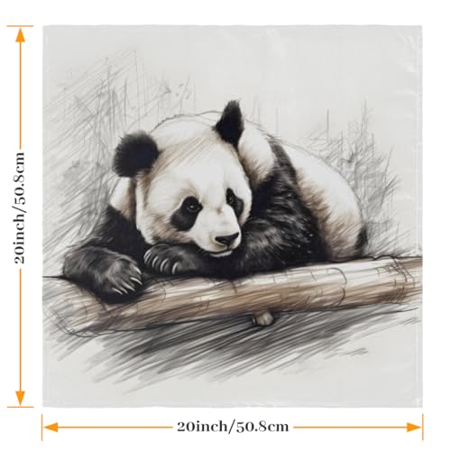 Servilletas de Tela Estampado Panda Multicolor Set x6 50.5x50.5 cm miniatura 2