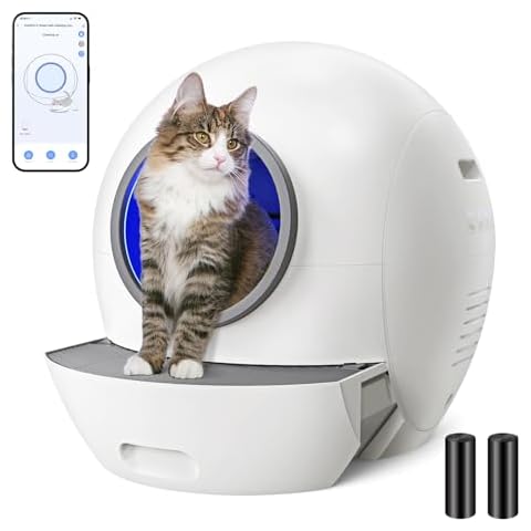 Self-Cleaning Litter Box, SMARTELF Automatic Cat Litter Box Extra Large Litter Box for Multiple Cats, Smart cat Litter Box, Anti Pinch Kitty Litter Box Cover