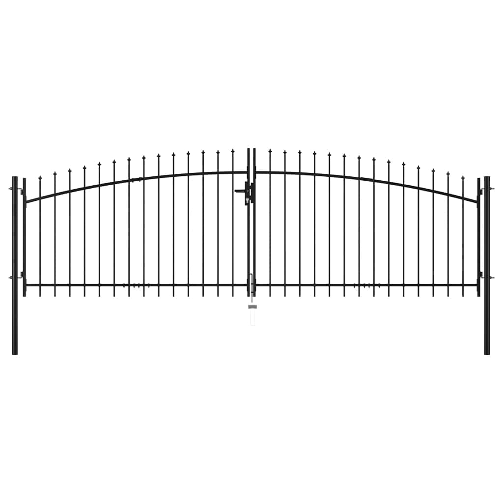 Willood Doppelflügel Gartentor mit Speerspitzen Doppeltor Zauntor Gartenpforte Tor Hoftor Industrietor Einfahrtstor Doppelflügeltor 400 x 150 cm