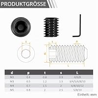 200 Stück M2x4 Madenschrauben mit Inbusschlüssel – Ansicht 2