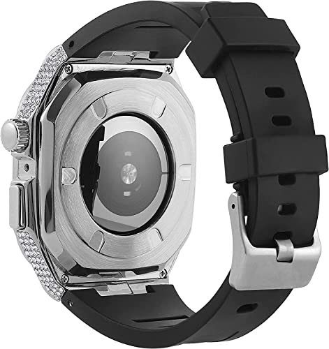 Boîtier acier Apple Watch protège des chocs avec bracelet caoutchouc