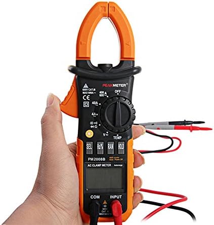 Digital Clamp Multimeter Multifunctional Resistance Capacitance Frequency Duty Cycle Voltage Current Tester, Display: 4000 Counts, 4V/40V/400V/600V