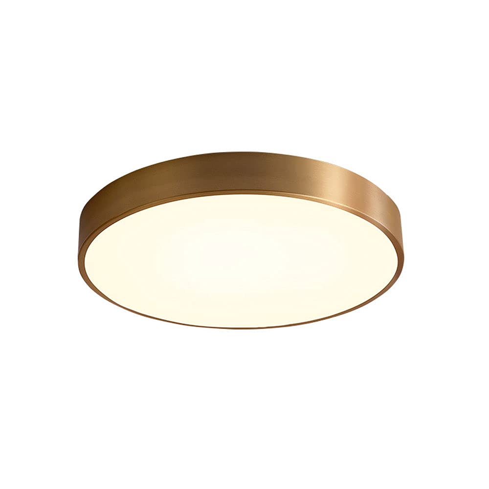 Plafonnier LED encastré en surface doré rond pour salon et bureau