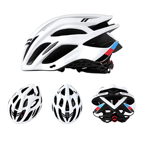 Casco de bicicleta blanco con gorro de seguridad transpirable y ligero 6