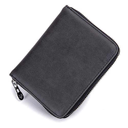 YOUNGSUN Womens Mens Walllet RFID Blocking Multi Card Case Leather Wallet Fashion Credit Card Holder Coin Purse Zipper Pocket (Black,One Size)