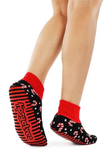 Tipsy Elves Unisex Ugly Christmas Sweater Inspired Fuzzy Slipper Socks for Adults4