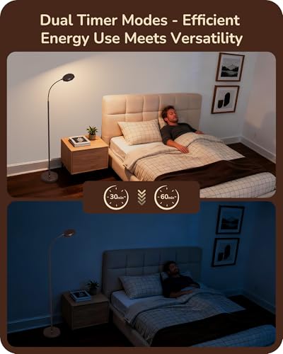 Image of EDISHINE Modern LED Floor Lamp 1300LM Floor Lamps for Living Room Brown