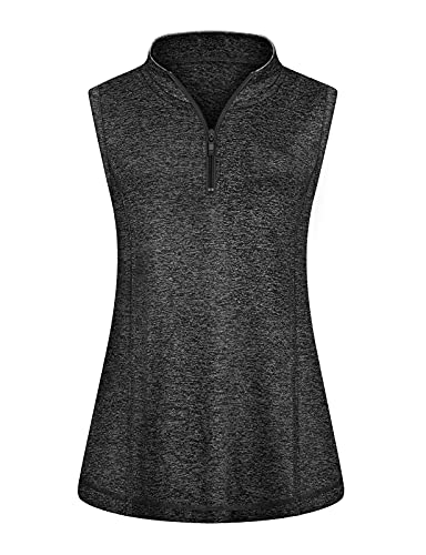 Viracy Women's Zip Up Golf Workout Tank Tops Sleeveless Quick Dry Athletic Polo Shirts - Image 3