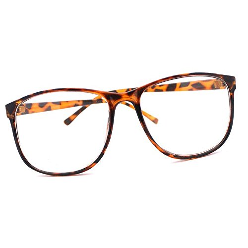 MJ Boutique's Tortoise Brown Thin Nerd Glasses Clear Lens