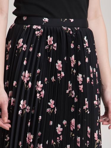 Image of FableStreet Women Formal Skirt | Elegant A-Line Fit Knife Pleated Midi Design with Side Zip Closure | Smooth Texture & Classic Style for Office & Elevated Occasions