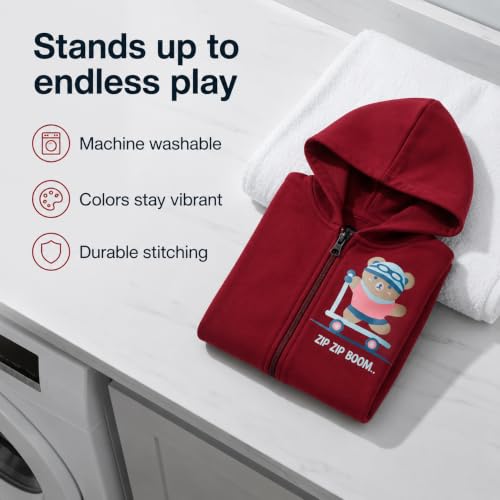 Image of The Mom Store Winter Jackets for Kids | Cute Sweatshirt and Cool Hoodies for Baby Boy and Baby Girls | with Zippers | Hoodie Cap