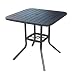 Heavy Duty Steel Frame 29.5 in x 29.5 in Square Bistro Patio Bar Restaurant Outdoor Dining Table with Umbrella Hole - Black