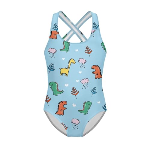 Image of Girls One Piece Swimsuit Teens Cross Back Summer Beach Wear for 5-14Y