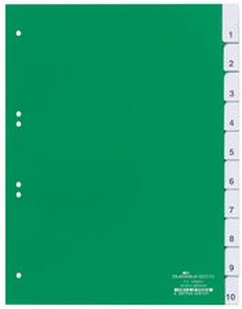 Durable 621905 - Divisorio con cavalierini termosaldati e set di etichette stampate e preinserite 1-31, f.to A4, 31 tasti, foratura universale, verde