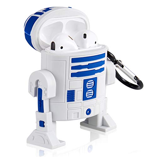 Lupct Cartoon Case For Airpod 2Nd 1St Cover Cases Cute Funny Fashion Cool Design For Men Boys Teen Girls Girly Kids Fun Unique Character 3D Kawaii Pretty For Airpods 2 Air Pods 1 (Blue Robot) #TOP1