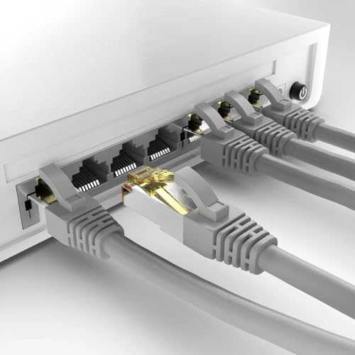 Image of Cat 7 Ethernet Cable - High-Speed 10Gbps, 600MHz, 6 ft (2 mtr) for Networking, Gaming, and Streaming - Heavy Duty, Snagless,Best for Router, Modem, PS4, Xbox, and Smart TVs