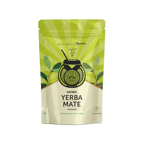 MATERO Yerba Mate Traditional Herbal Tea Bags – 50 Bags x 3g Each...