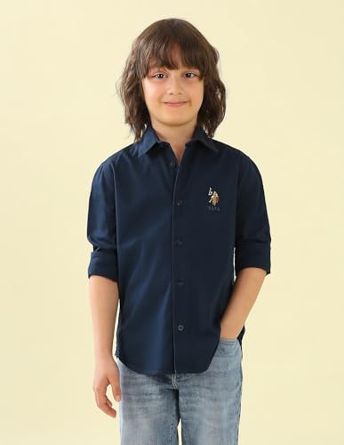 Image of USPA Kids Boys Twill Graphic Brand Printed Shirt