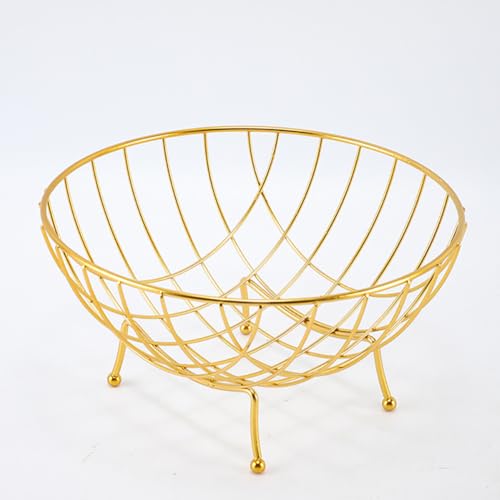 Cesta de frutas de alambre de hierro de metal, cuenco de frutas creativo y elegante, plato de un solo nivel, para cocina, cesta de frutas, cuencos de frutas para mostradores, cuenco de frutas de metal