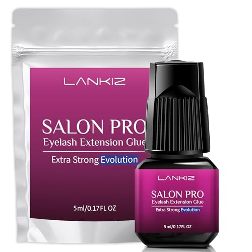 LANKIZ Wimpernkleber, Max. 8 Wochen Haltbarkeit Wimpern Extensions Kleber, 1-2s Sekundenschnelle Haftung, 5ML PRO UPGRADE Wimpern Kleber, Hypoallergen, Profi-Gebrauch