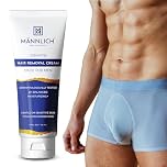 Mannlich IntimatePrivate Hair Removal Cream for Men (100 ml) Painless, Faster, Soothing for Unwanted Coarse Pubic Hair, Suitable For All Skin Types Off White 100 g (Pack of 1)
