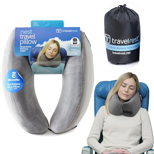 TRAVELREST Nest Neck Pillow Travel Essentials - Memory Foam Pillow