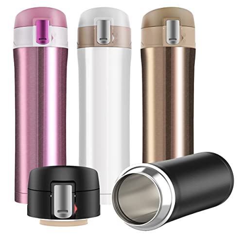 FAPPEN Double Walled Vacuum Flask Thermo 450ml Stainless Steel Insulated Water Bottle Flask for Hot and Cold Drinks Travel Coffee Mug Sports Water Bottle Drinks Cup Pink