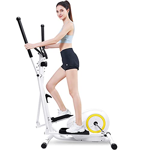 Doufit Elliptical Machine for Home Use, Eliptical Exercise Machine for Indoor Training Fitness Gym Workout, Adjustable Magnetic Elliptical Cross Trainer with LCD and Pulse Monitor