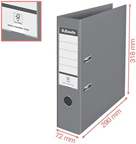 Esselte Lever Arch File, 500 Sheet Capacity, 75mm Spine, Light & Durable A4 Folder, Home/Office Use, Embossed Pattern, Colour'Breeze Range, Green, 626213