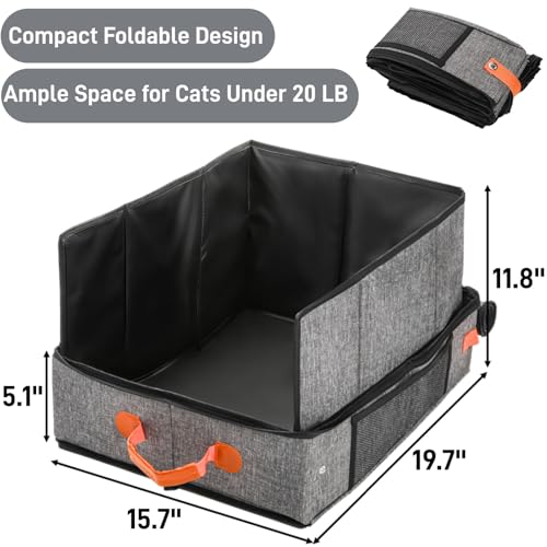 Caja de arena portátil plegable para gatos 19.7 x 15.7 x 11.8 pulg miniatura 2