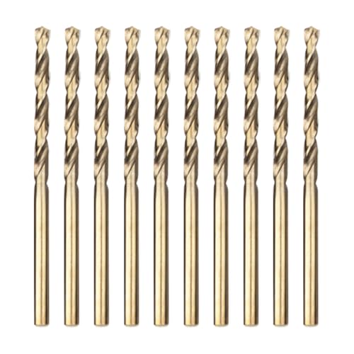 Meccion HSS-Co 10pcs 3.0mm Foret Hélicoïdal Professional Forets à Métaux en Acier Inoxydable, Standard DIN 338