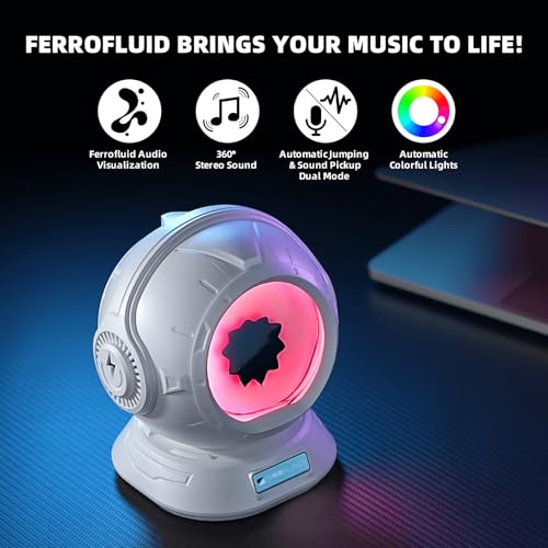 Image of sovenomund Dancing Ferrofluid Bluetooth Speaker, RGB Sound Visualizer Desk Decor Gift for Men, Father & Husband