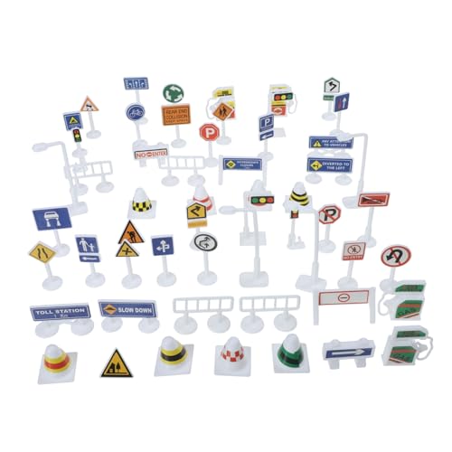 FOYTOKI 2Set Traffic Sign Models Preschool Traffic Signs for Miniature Road Signs for Imaginative Play Fun Learning and Role Playing Activities
