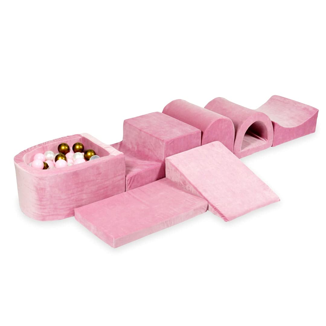 Mimii Bällebad - Spielset - 365 X 45 cm / 100 Bälle ∅ 7 cm Bälle - Spielplatz und Kugelbad mit bunten Plastikbällen für Babys und Kinder - Rund