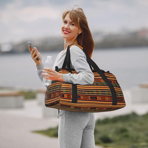 african weaving print Weekender Overnight Carry On Bag Gym Luggage Bag Duffel Bag for Travel Women 7