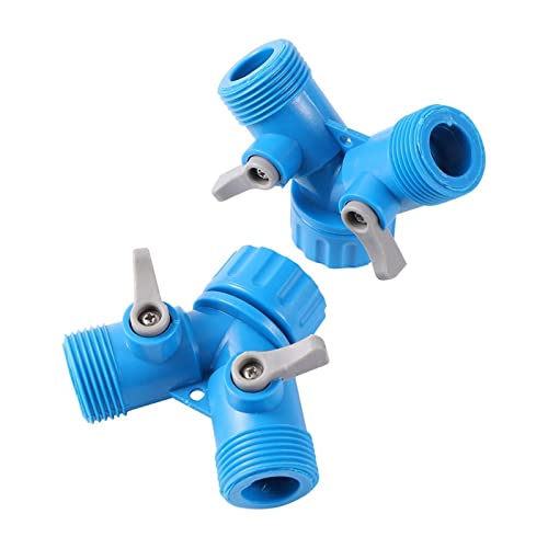 Divisor de 2 vías con rosca macho de 3/4 pulgadas para control de flujo de agua 6