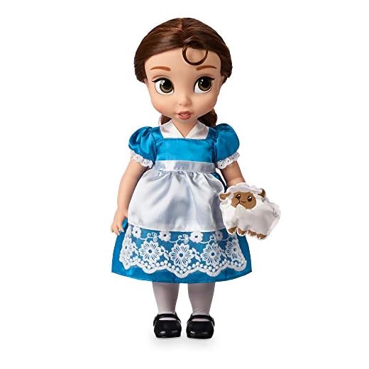 Disney Store: muñeca Coleccionable Princesa Bella (Animators), La Bella y la Bestia, 39 cm, Pelo enraizado, Traje y Zapatos realistas, Oveja en Raso Acolchado, Mayores de 3 años