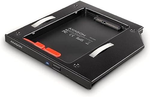 Axagon Rss-Cd09 2.5 Zoll Ssd/Hdd Adapter Für Optisches Laufwerk, 9,5 Mm, Led