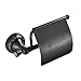 Produktbild KUNGYO Antikes Messing Toilettenpapierhalter mit Abdeckung, An der Wand Befestigtes Tissue-Rack Toilettenpapierrollenhalter für das Badezimmer Toilet - Schwarzer Messing, 7.68 Inches