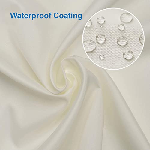 Image of Amazer Ivory Shower Curtain Liner, Ivory Fabric Shower Liner, 2-in-1 Bathroom Shower Curtain and Liner, 12 Grommet Holes, Water Proof, Machine Washable, Hotel Quality, 72 x 72 Inches