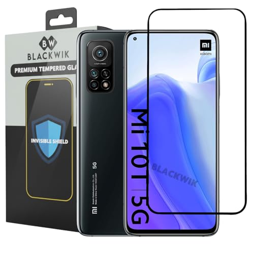 Image of Blackwik Tempered Glass Screen Protector for Mi 10T 5G / Mi 10T Pro 5G with Edge-To-Edge Protector Coverage | Easy Installation Kit (Black)